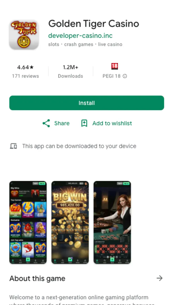 Golden Tiger Casino app